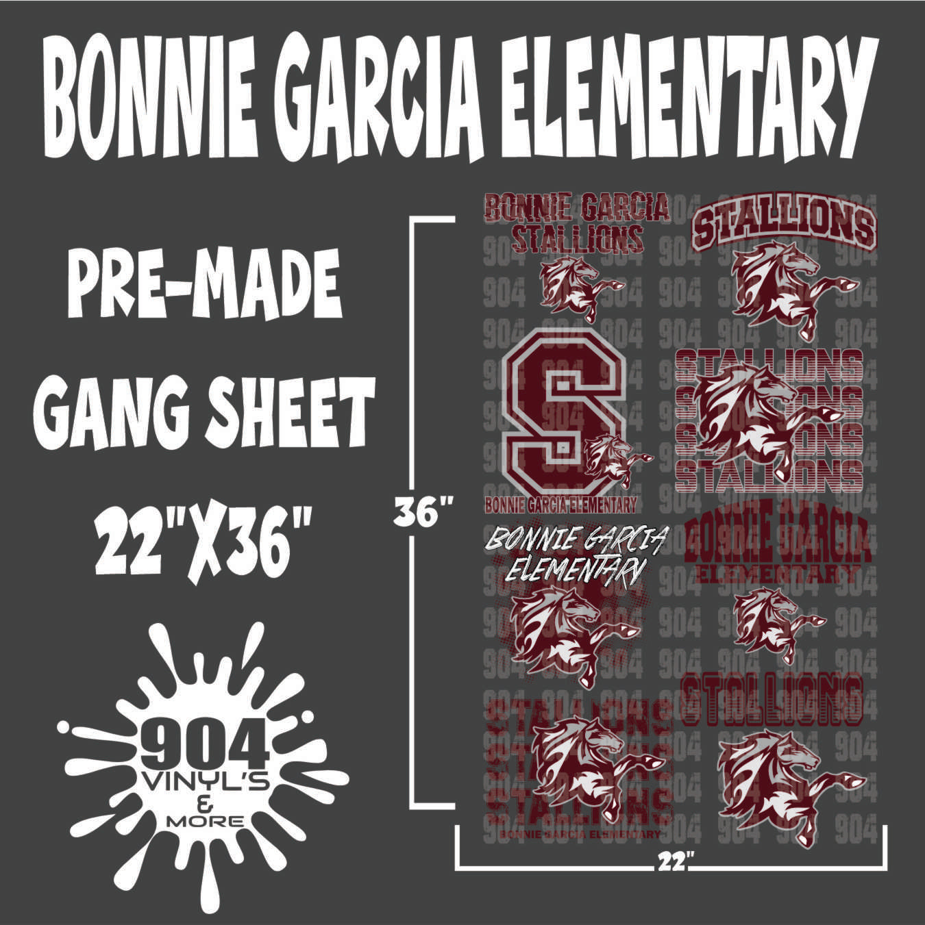 BONNIE GARCIA ELEMENTARY SCHOOL PREMADE GANG SHEET