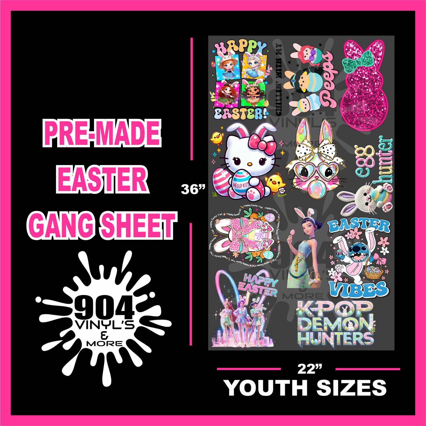 Pre-Made Easter Gang Sheet (Youth Size) #1