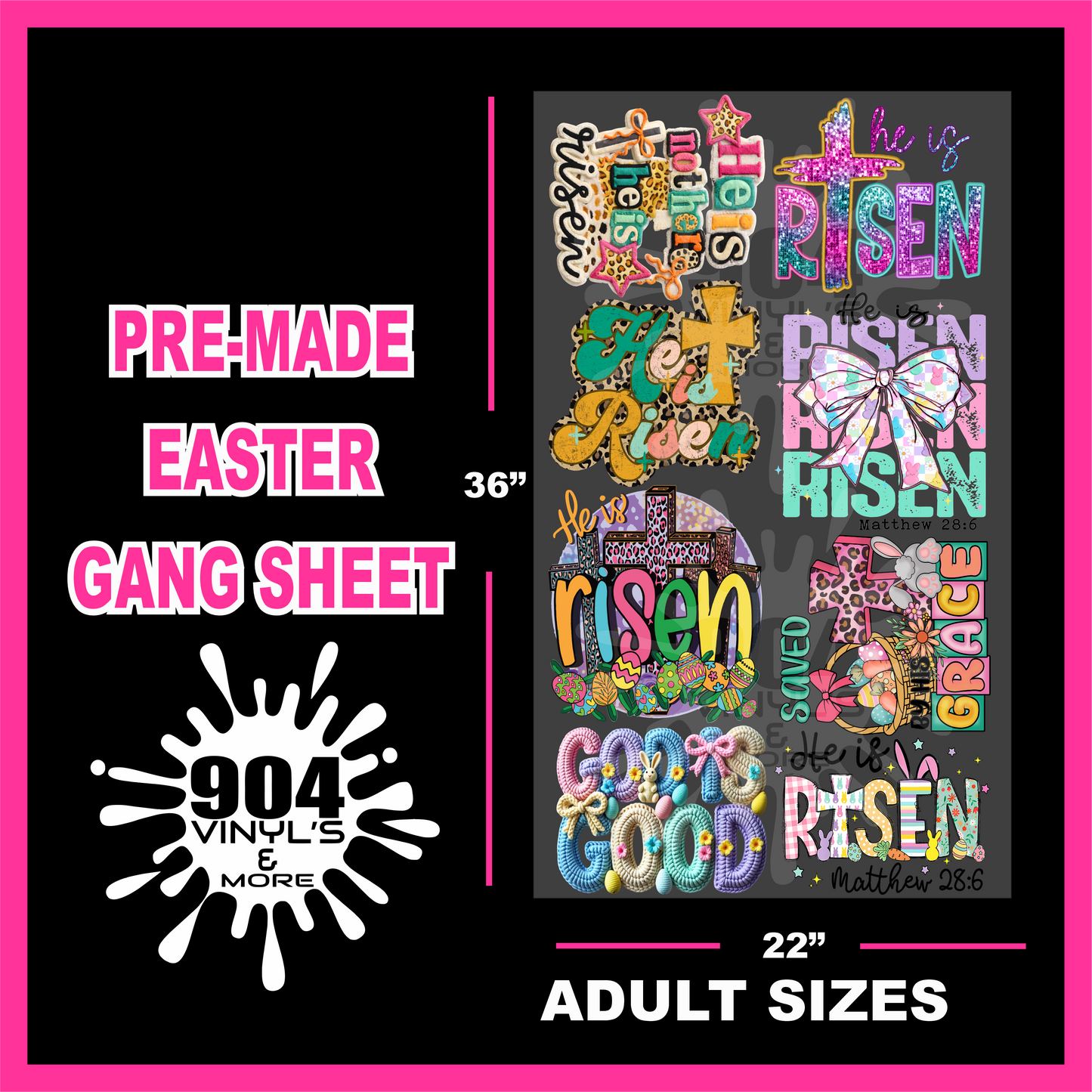 Pre-Made Easter Gang Sheet (Adult Size) #8