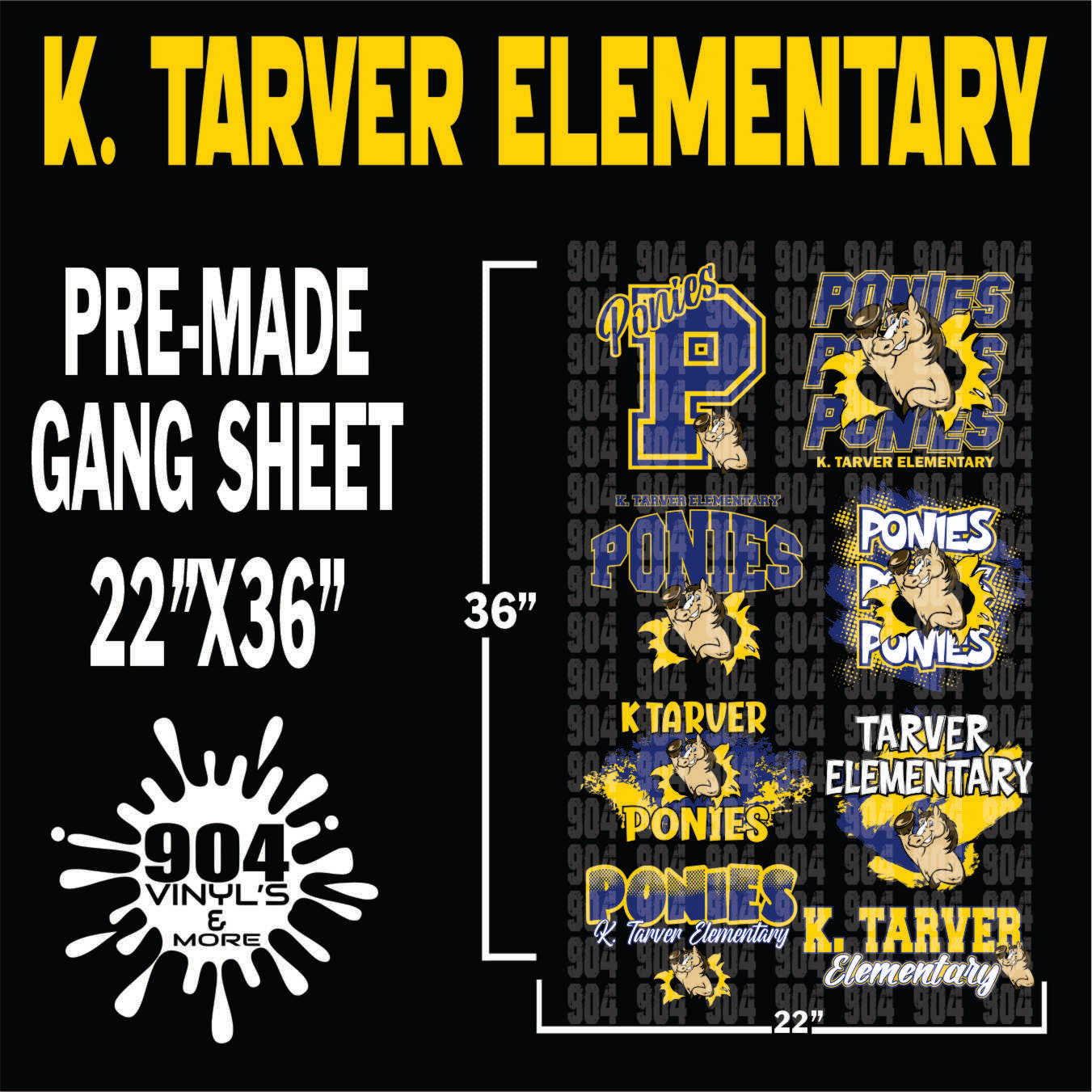 K. TARVER ELEMENTARY SCHOOL PREMADE GANG SHEET
