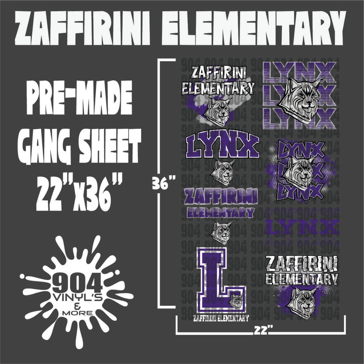 ZAFFIRINI ELEMENTARY SCHOOL PREMADE GANG SHEET