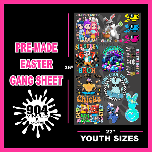 Pre-Made Easter Gang Sheet (Youth Size) #2