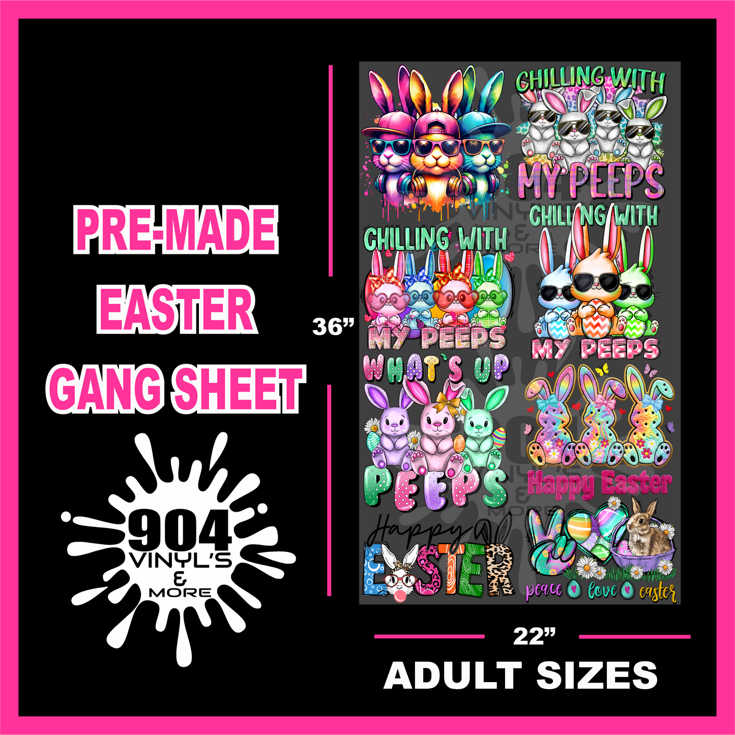 Pre-Made Easter Gang Sheet (Adult Size) #5