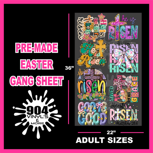 Pre-Made Easter Gang Sheet (Adult Size) #8