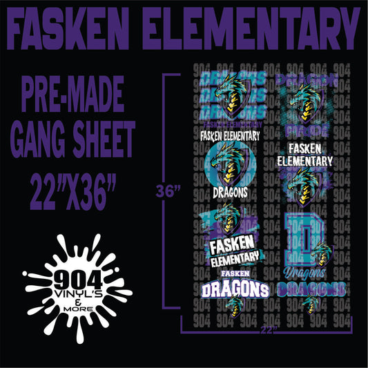 FASKEN ELEMENTARY SCHOOL PREMADE GANG SHEET