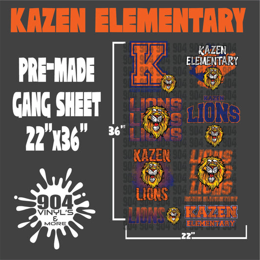 KAZEN ELEMENTARY SCHOOL PREMADE GANG SHEET