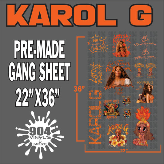 Karol G Pre-Made Gang Sheet #2