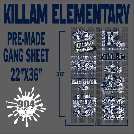 KILLAMELEMENTARY SCHOOL PREMADE GANG SHEET