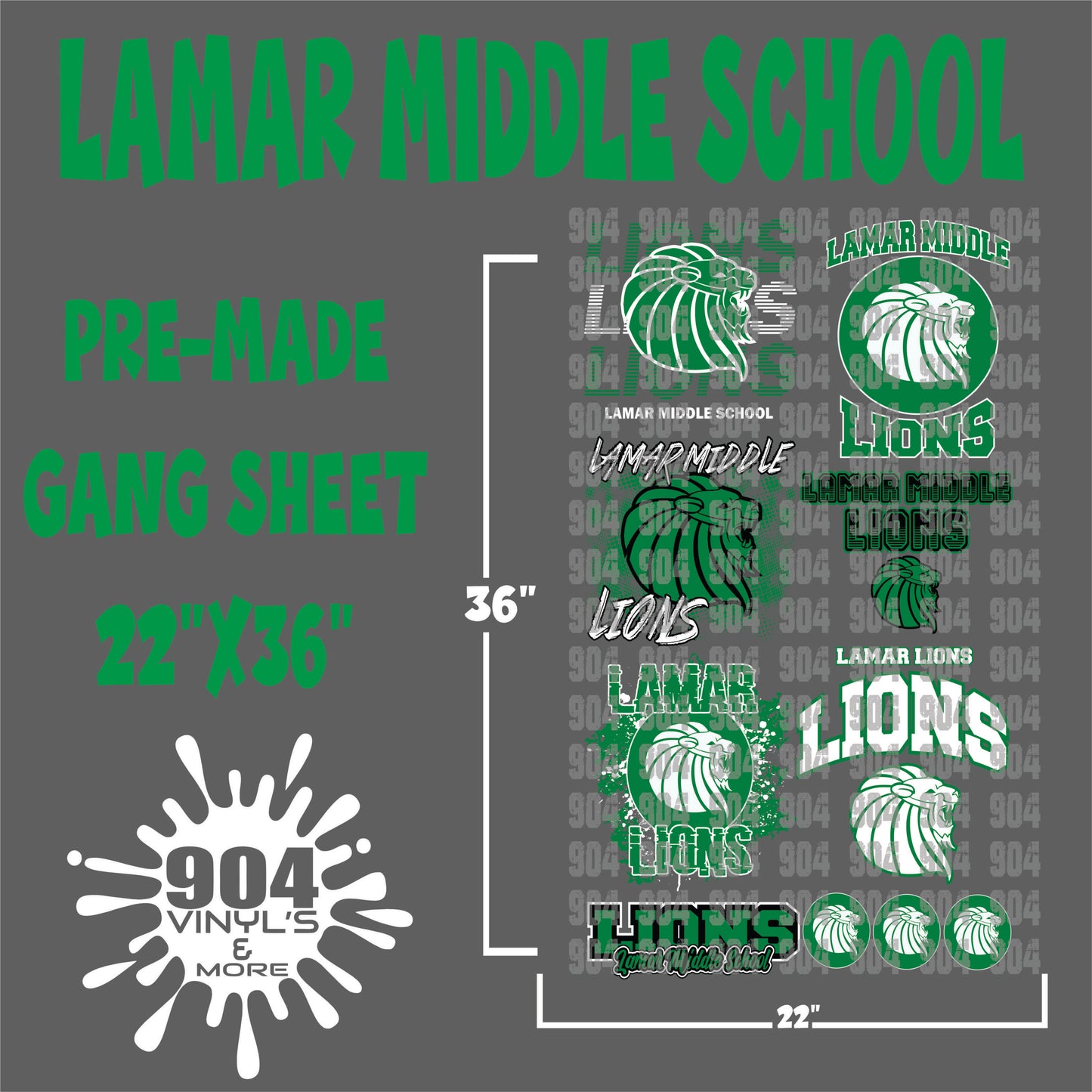 LAMAR MIDDLE SCHOOL PREMADE GANG SHEET