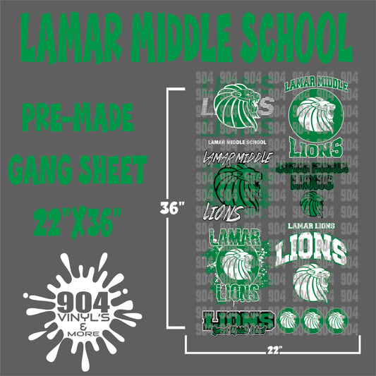 LAMAR MIDDLE SCHOOL PREMADE GANG SHEET