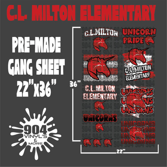 C.L. MILTON ELEMENTARY SCHOOL PREMADE GANG SHEET