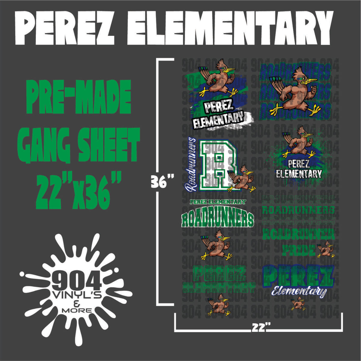 PEREZ ELEMENTARY SCHOOL PREMADE GANG SHEET