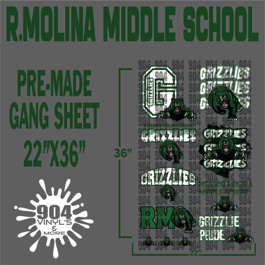 R.MOLINA MIDDLE SCHOOL PREMADE GANG SHEET