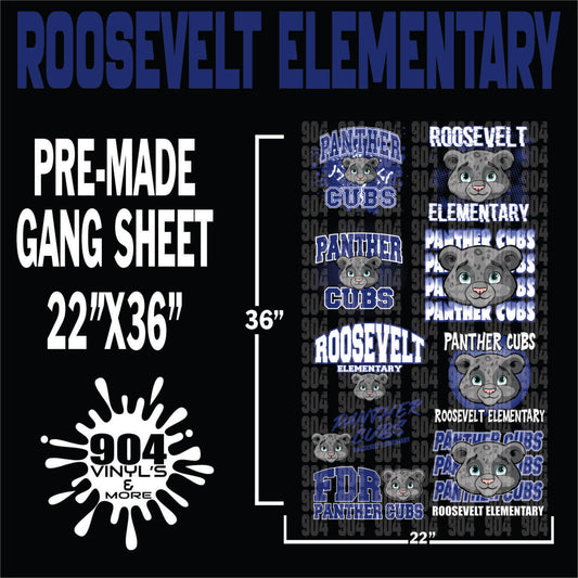 ROOSEVELT ELEMENTARY SCHOOL PREMADE GANG SHEET