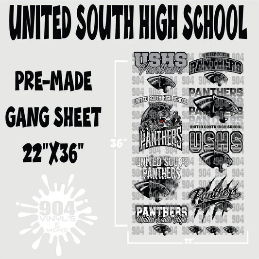 USHS HIGH SCHOOL PREMADE GANG SHEET