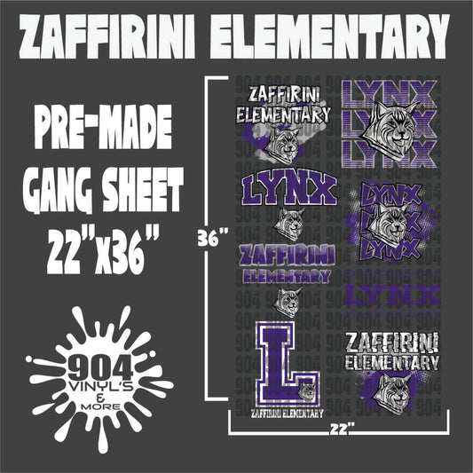 ZAFFIRINI ELEMENTARY SCHOOL PREMADE GANG SHEET